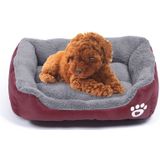 Candy Color Four Seasons Genuine Warm Pet Dog Kennel Mat Teddy Dog Mat  Size: L  66×50×14cm (Wine Red)