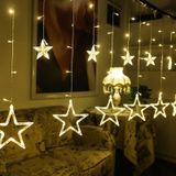 220V EU Plug LED Star Light Christmas lights Indoor/Outdoor Decorative Love Curtains Lamp For Holiday Wedding Party lighting(Warm White)