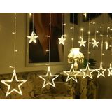 220V EU Plug LED Star Light Christmas lights Indoor/Outdoor Decorative Love Curtains Lamp For Holiday Wedding Party lighting(Warm White)