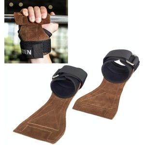 EADEN Pull-ups Booster Gloves Horizontal Bar Non-slip Wrist Assist Belt Fitness Bracer  Size:S(Cowhide)