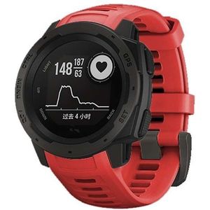 Silicone Replacement Wrist Strap for Garmin Instinct 22mm (Red)