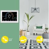 BHT-8000-GCLW Controlling Water/Gas Boiler Heating Energy-saving and Environmentally-friendly Smart Home Negative Display LCD Screen Round Room Thermostat with WiFi(White)