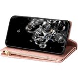 For Samsung Galaxy A81 / Note 10 Lite / M60s Multi-card Slots Starry Sky Laser Carving Glitter Zipper Horizontal Flip Leather Case with Holder & Wallet & Lanyard(Rose Gold)