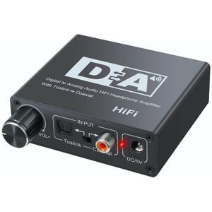 NK-C6 Optical Fiber To Analog Audio Converter Adjustable Volume Digital To Analog Decoder US Plug