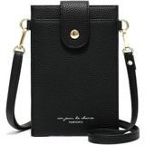 T6029 Niche Messenger Bag Thin Ladies Mobile Wallet(Black)