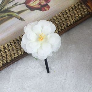 20 PCS Photo Headwear Simulation Small Peony Flower Hairpin Word Clip Beach Vacation Hair Accessories(White)