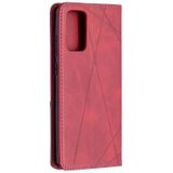 For Samsung Galaxy Note 20 Rhombus Texture Horizontal Flip Magnetic Leather Case with Holder & Card Slots & Wallet(Red)