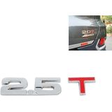 3D Universal Decal Chromed Metal 2.5T Car Emblem Badge Sticker Car Trailer Gas Displacement Identification  Size: 8.5x2.5 cm