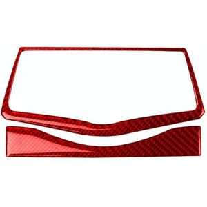 2 in 1 Car Carbon Fiber Multimedia Navigation Button Frame Decorative Sticker for Nissan 370Z / Z34 2009-  Left and Right Drive Universal (Red)