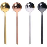 Mini accessoires koffie lepel keuken Dessertspoon dineren ronde vorm koffie roestvrijstaal huis  grootte: 17cm (zilver)