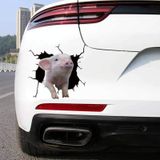 6 PCS Animal Wall Stickers Pig Hoisting Car Window Static Stickers(Pig 01)