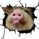 6 PCS Animal Wall Stickers Pig Hoisting Car Window Static Stickers(Pig 01)
