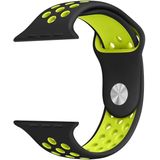 Voor Apple Watch serie 1 & serie 2 & Nike + Sport 42mm modieuze klassieke siliconen Sport horlogeband (zwart + geel)