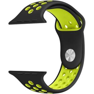 For Apple Watch Series 1 & Series 2 & Nike+ Sport 42mm Fashionable Classical Silicone Sport Watchband(Black + Yellow)