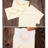 100 PCS Valentines Day Bronzing Greeting Card Flower Shop Birthday Thank You Card(Wish You All The Best)