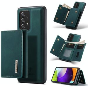 For Samsung Galaxy A52 5G / 4G DG.MING M1 Series 3-Fold Multi Card Wallet + Magnetic Back Cover Shockproof Case with Holder Function(Green)