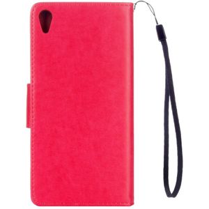 For Sony Xperia XA Ultra Flowers Embossing Horizontal Flip Leather Case with Holder & Card Slots & Wallet & Lanyard(Magenta)