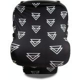 Multifunctional Enlarged Stroller Windshield Breastfeeding Towel Baby Seat Cover(Black Triangle)