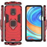 Voor Xiaomi Redmi Note 9 Pro Max PC + TPU Anti-fall Beschermende Shell Met Magnetische Ring Bracket (Rood)