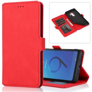 For Samsung Galaxy S9 Plus Retro Magnetic Closing Clasp Horizontal Flip Leather Case with Holder & Card Slots & Photo Frame & Wallet(Red)