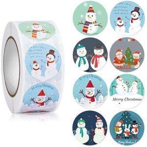 5 Rolls Christmas Gift Sticker Decoration Label Sealing Sticker(HA050)