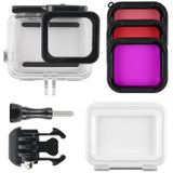 45m Waterproof Housing Protective Case + Touch Screen Back Cover for GoPro NEW HERO /HERO6 /5  with Buckle Basic Mount & Screw & (Purple  Red  Pink) Filters  No Need to Remove Lens (Transparent)