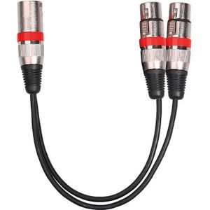 2055MFF-03 2 In1 XLR Male to Double Female Microphone Audio Cable  Length: 0.3m(Red)