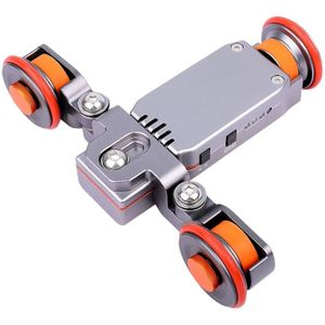 YELANGU L4X Camera 3-wheel Dolly II Electric Track Slider 3-Wheel Video Pulley Rolling Dolly Car with Remote Control for DSLR / Home DV Cameras  GoPro  Smartphones  Max Load: 3kg(Grey)