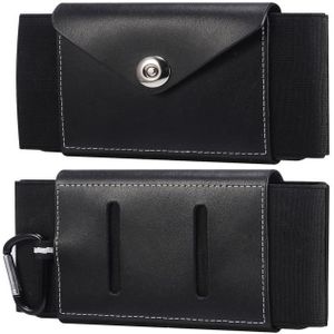 Ultra-thin Elasticity Mobile Phone Leather Case Waist Bag For 5.8-6.1 inch Phones  Size: S(Black)