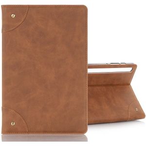 For Galaxy Tab S6 T860 / T865 Retro Book Style Horizontal Flip Leather Case with Holder & Card Slots & Wallet (Brown)