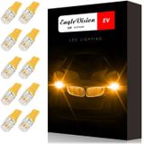 10 PCS T10 2W 100LM IP67 LEDs Bulbs Prismatic Shape Car Lens Decoder Mini Lamps DC 12V  with 2LEDs SMD-5730 Lamps (Amber)