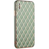 Electroplated Rhombic Pattern Sheepskin TPU Protective Case For iPhone XS Max(Avocado Green)