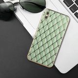 Electroplated Rhombic Pattern Sheepskin TPU Protective Case For iPhone XS Max(Avocado Green)