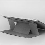 Build-in Magnetic Design Adjustable Automatic Adsorption Laptop PU Stand (Grey)