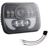 7 Inch 35W 4000LM 6000K + Amber Car Truck Square LED Headlights Work Lights Spotlight