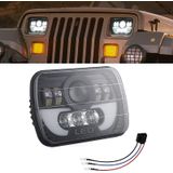 7 Inch 35W 4000LM 6000K + Amber Car Truck Square LED Headlights Work Lights Spotlight