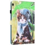 For Lenovo M10 FHD REL TB-X605FC / TB-X605LC Animal Pattern Horizontal Flip Leather Case with Holder & Card Slots & Photo Frame(Bib Kitten)