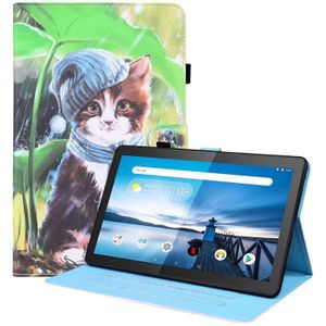 For Lenovo M10 FHD REL TB-X605FC / TB-X605LC Animal Pattern Horizontal Flip Leather Case with Holder & Card Slots & Photo Frame(Bib Kitten)