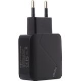 LZ-819A+C QC3.0 USB + PD 18W USB-C / Type-C Interfaces Travel Charger with Indicator Light  EU Plug (Black)