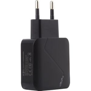 LZ-819A+C QC3.0 USB + PD 18W USB-C / Type-C Interfaces Travel Charger with Indicator Light  EU Plug (Black)