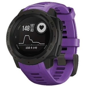 Silicone Replacement Wrist Strap for Garmin Instinct 22mm (Purple)