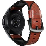 For Samsung Galaxy Watch Active 2 22mm Leather And Silicone Sports Band(Brown)