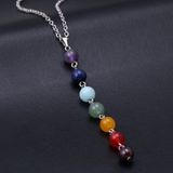 7 Color Natural Stone Beads Pendant Necklace Women Yoga Reiki Healing Balancing Necklaces Charms Jewelry