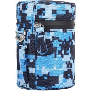 Camouflage Color Small Lens Case Zippered Cloth Pouch Box for DSLR Camera Lens  Size: 11x8x8cm (Blue)