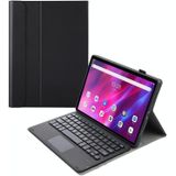 AK10-A 2 in 1 Detachable Bluetooth Keyboard + Lambskin Texture TPU Protective Leather Case with Touchpad & Holder for Lenovo Qitian K10 TB-X6C6X(Black)