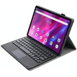 AK10-A 2 in 1 Detachable Bluetooth Keyboard + Lambskin Texture TPU Protective Leather Case with Touchpad & Holder for Lenovo Qitian K10 TB-X6C6X(Black)