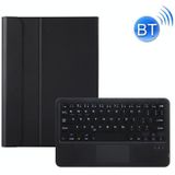 AK10-A 2 in 1 Detachable Bluetooth Keyboard + Lambskin Texture TPU Protective Leather Case with Touchpad & Holder for Lenovo Qitian K10 TB-X6C6X(Black)