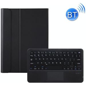 AK10-A 2 in 1 Detachable Bluetooth Keyboard + Lambskin Texture TPU Protective Leather Case with Touchpad & Holder for Lenovo Qitian K10 TB-X6C6X(Black)