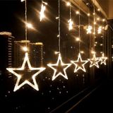 220V EU Plug LED Star Light Christmas lights Indoor/Outdoor Decorative Love Curtains Lamp For Holiday Wedding Party lighting(Green)