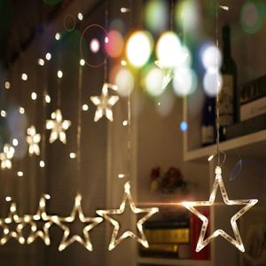 220V EU Plug LED Star Light Christmas lights Indoor/Outdoor Decorative Love Curtains Lamp For Holiday Wedding Party lighting(Green)